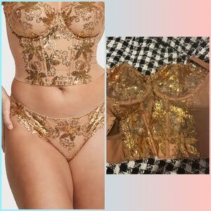 32DD Victoria’s secret ziggy glam gold sequin bra top